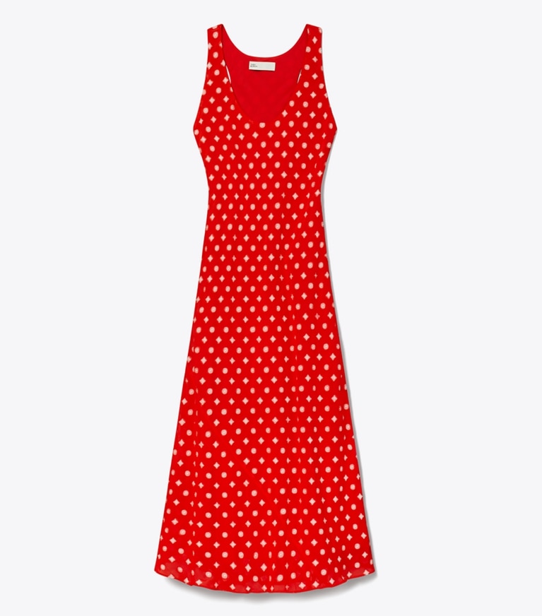 Tory Burch designer abiti Vestito jacquard in Pepperoncini Nothing Ditsy front