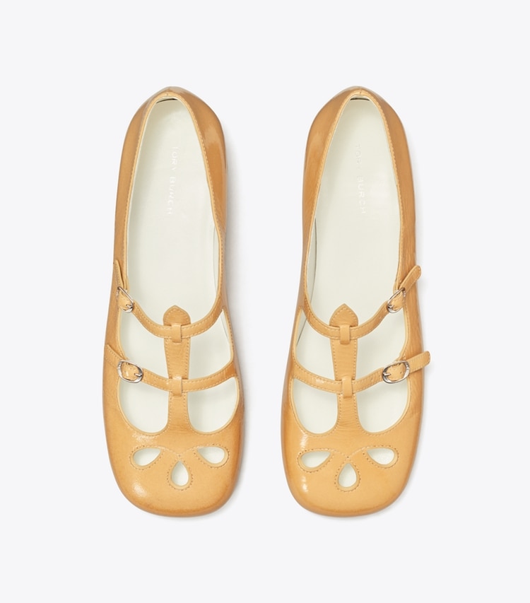 Tory Burch designer flats Violet Mary Jane in CANTUCCI overhead