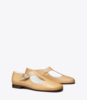 Tory Burch designer flats Violet T-Strap in CORNSILK angle