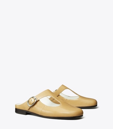 Tory Burch designer flats Violet T-Strap Mule in CANTUCCI angle