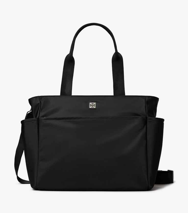 Tory Burch designer tote bags Virginia Baby Bag in Black front