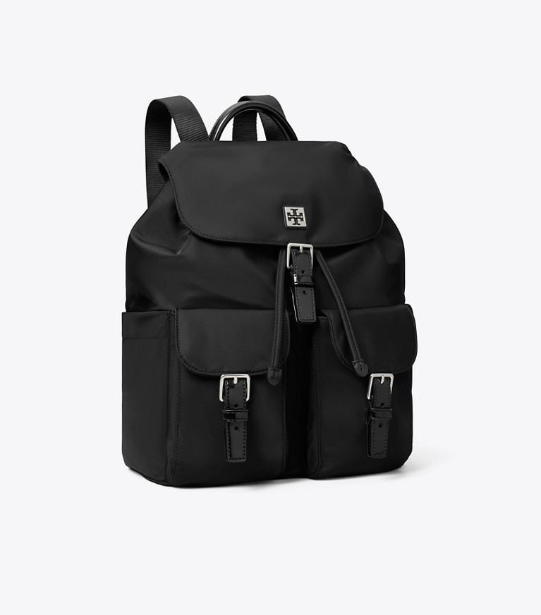 Tory Burch designer backpacks Virginia Backpack in Black angle