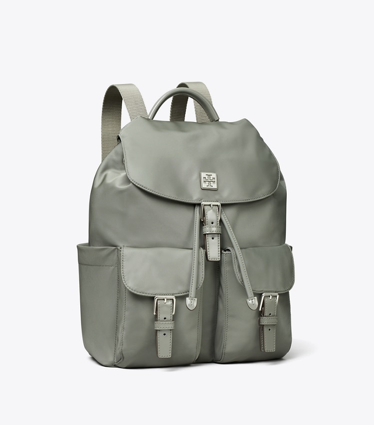 Tory Burch designer backpacks Virginia Backpack in Shale Rock angle