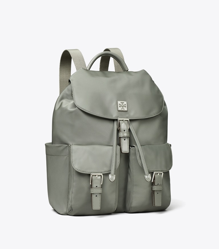 Tory Burch designer backpacks Virginia Backpack in Shale Rock angle