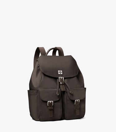 Tory Burch designer バックパック ヴァージニア バックパック in Dark Brown angle
