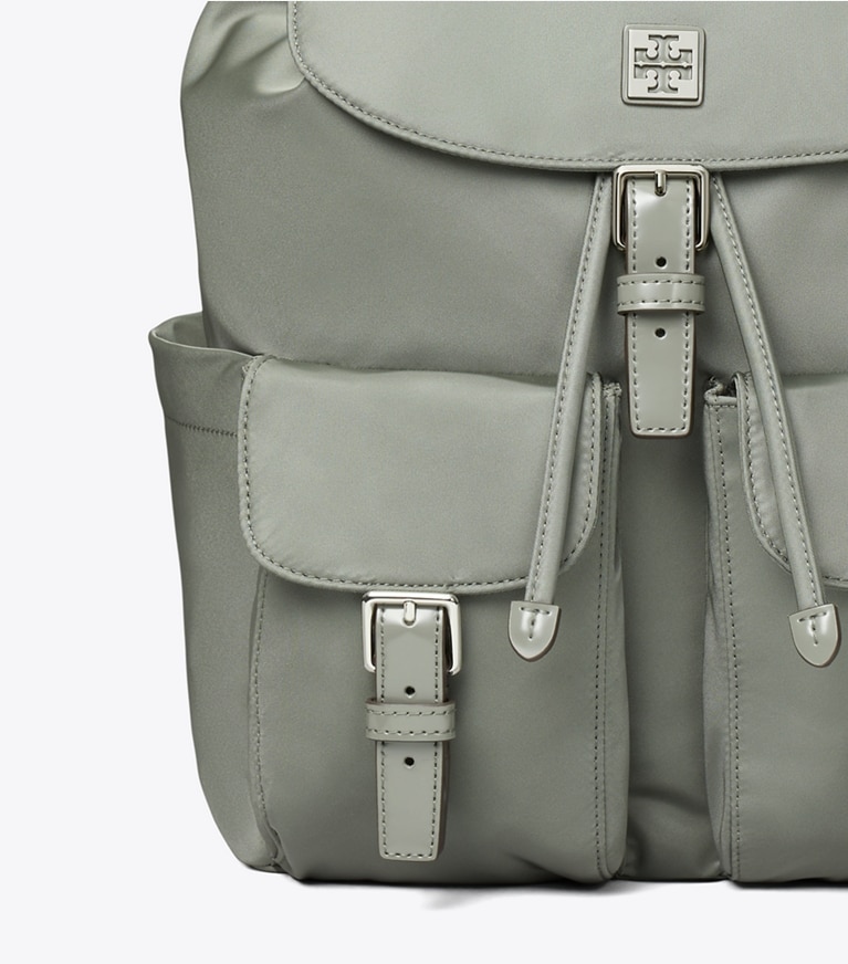 Tory Burch designer backpacks Virginia Backpack in Shale Rock angle