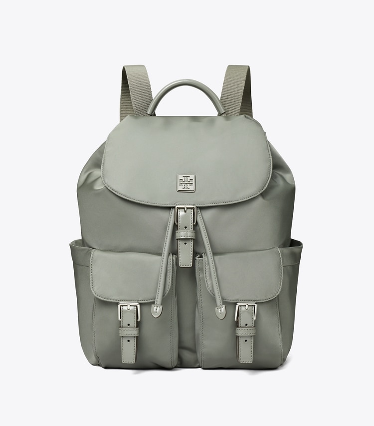 Tory Burch designer backpacks Virginia Backpack in Shale Rock front