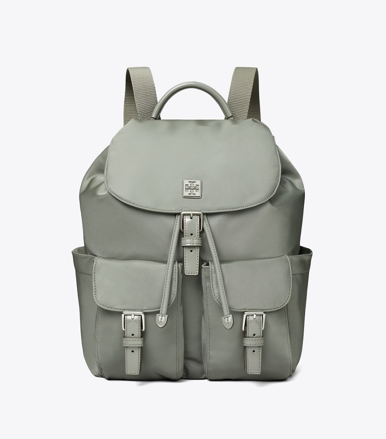 Tory Burch designer backpacks Virginia Backpack in Shale Rock angle