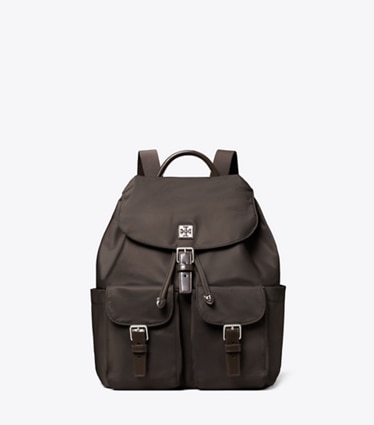 Tory Burch designer backpacks Virginia Backpack in Dark Brown front