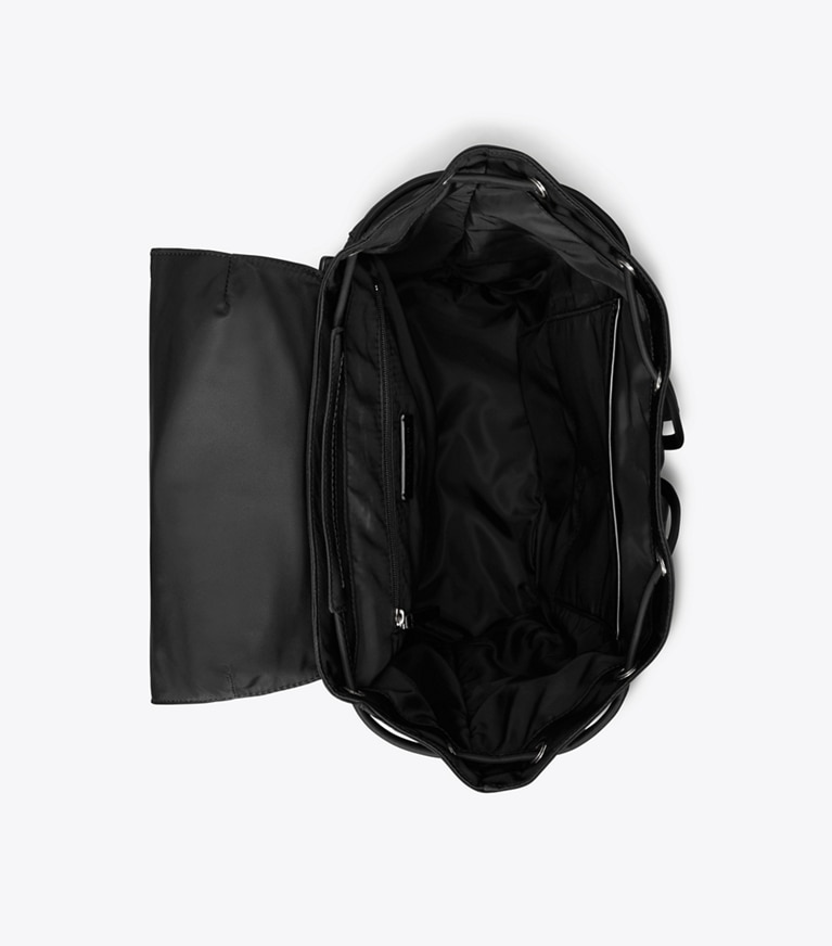 Tory Burch designer backpacks Virginia Backpack in Black angle