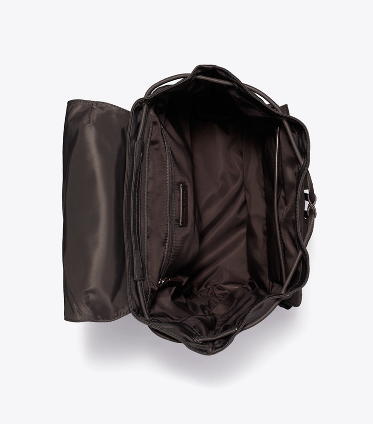 Tory Burch designer backpacks Virginia Backpack in Dark Brown overhead