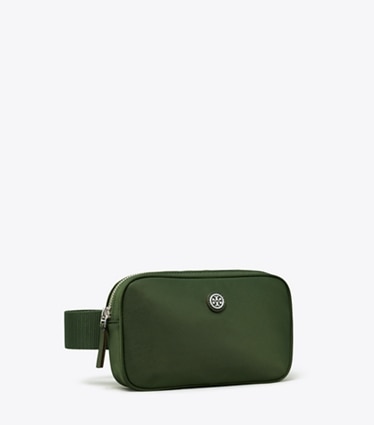 Tory Burch designer belt bags Virginia Belt Bag in Basil angle