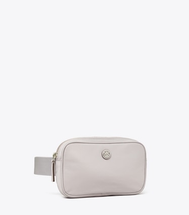 Tory Burch designer belt bags Virginia Belt Bag in Bay Gray angle