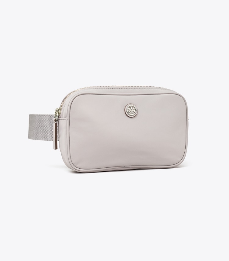 Tory Burch designer belt bags Virginia Belt Bag in Bay Gray angle