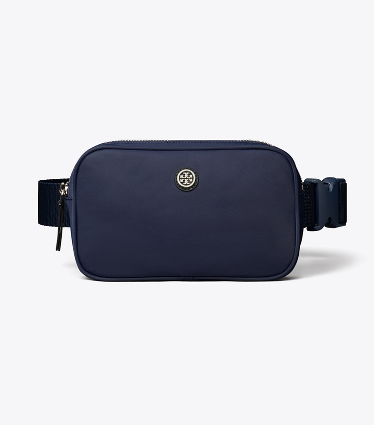 Tory Burch designer belt bags Virginia Belt Bag in Royal Navy angle