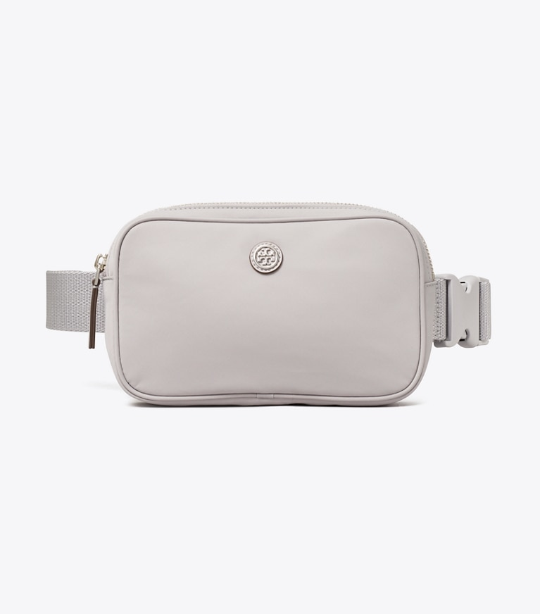 Tory Burch designer belt bags Virginia Belt Bag in Bay Gray angle
