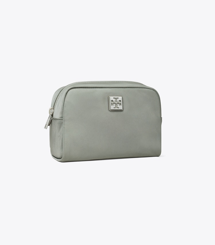 Tory Burch designer cosmetic bags Virginia Cosmetic Case in Shale Rock angle