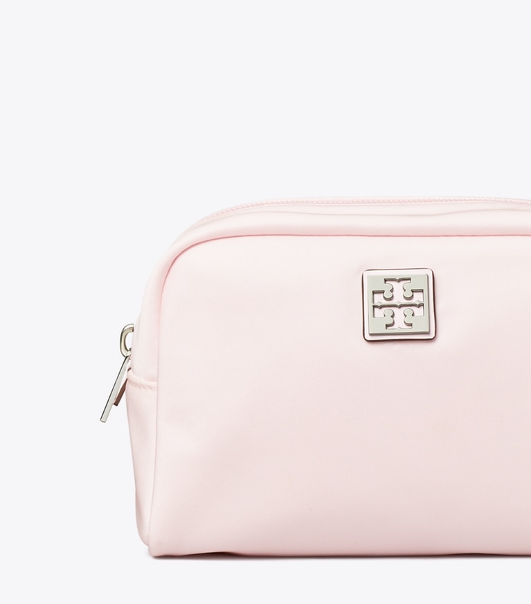 Tory Burch designer cosmetic bags Virginia Cosmetic Case in Pink angle