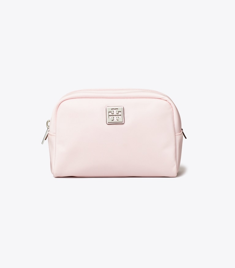 Tory Burch designer cosmetic bags Virginia Cosmetic Case in Pink angle