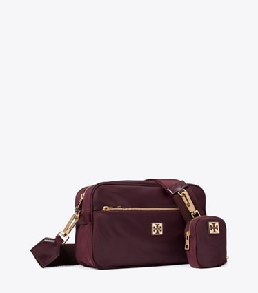 Tory Burch designer クロスボディバッグ ヴァージニア ショルダーバッグ in Dark Carmine angle