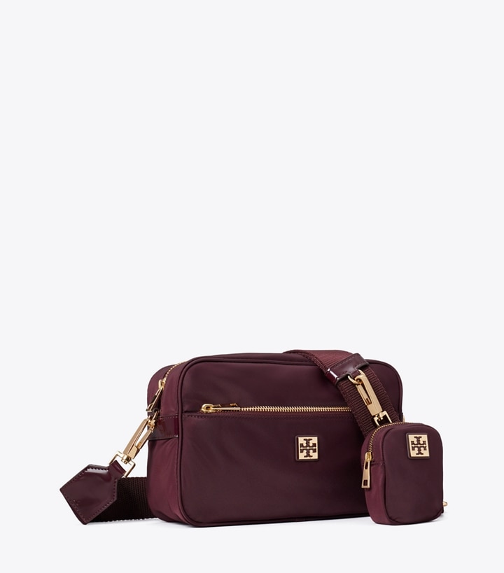 Tory Burch designer クロスボディバッグ ヴァージニア ショルダーバッグ in Dark Carmine angle