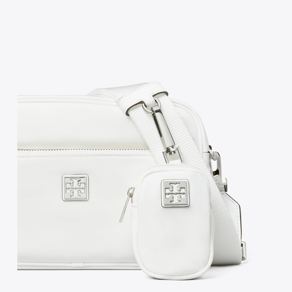 ショルダーバッグ・ポシェット Tory Burch Woven White Leather Crossbody Bag With Iconic Leather crossbody bag Tory Burch White in Leather - 54688028