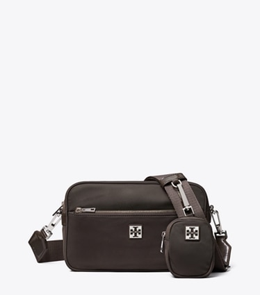 Tory Burch designer crossbody bags Virginia Crossbody Bag in Dark Brown front