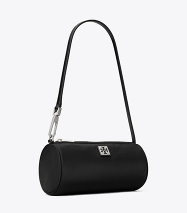 Tory Burch designer shoulder bags Virginia Cylinder Bag in Black angle