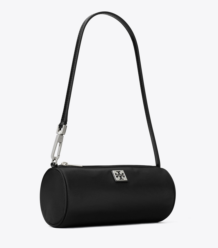 Tory Burch designer shoulder bags Virginia Cylinder Bag in Black angle