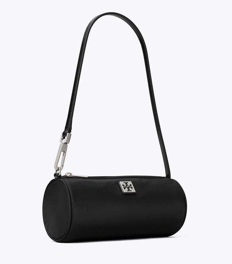 Tory Burch designer shoulder bags Virginia Cylinder Bag in Black angle