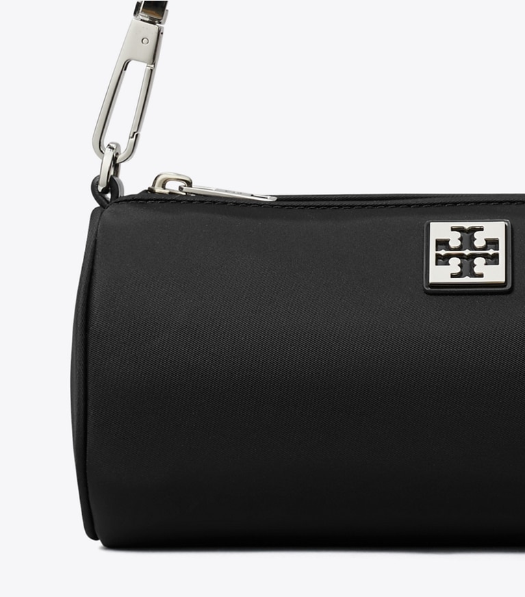 Tory Burch designer shoulder bags Virginia Cylinder Bag in Black angle