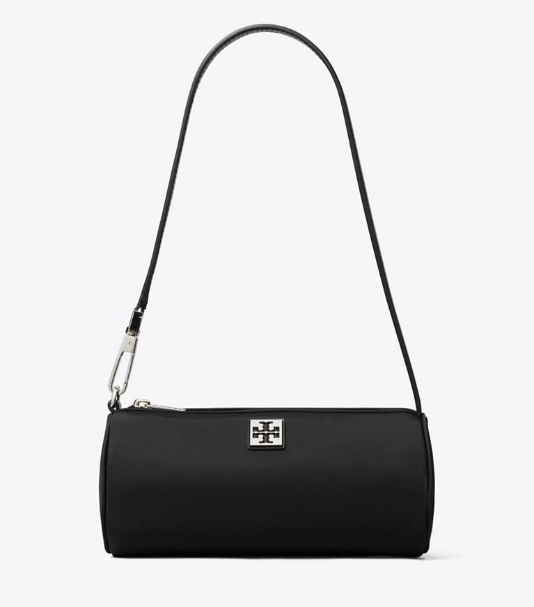 Tory Burch designer shoulder bags Virginia Cylinder Bag in Black angle