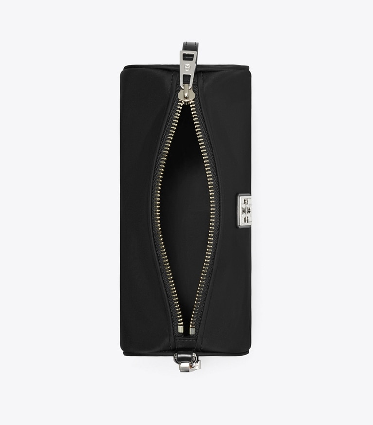 Tory Burch designer shoulder bags Virginia Cylinder Bag in Black angle