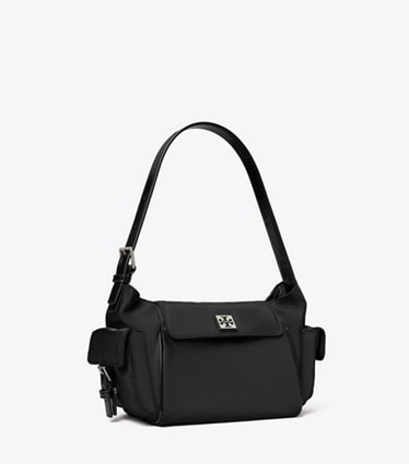 Tory Burch designer ショルダーバッグ ヴァージニア ポケット ショルダーバッグ in Black angle