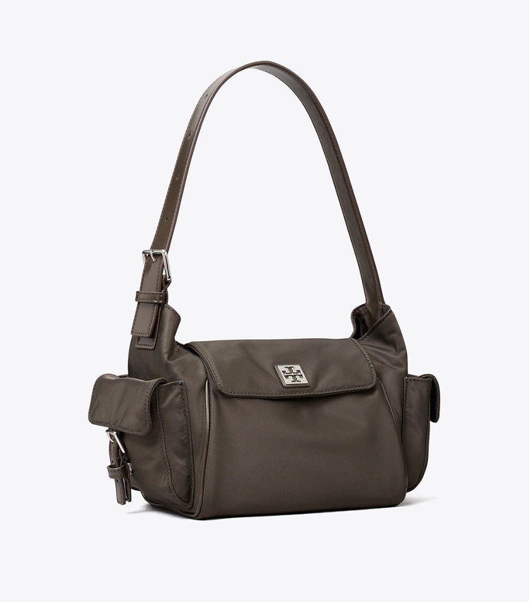 Tory Burch designer ショルダーバッグ ヴァージニア ポケット ショルダーバッグ in Dark Brown angle