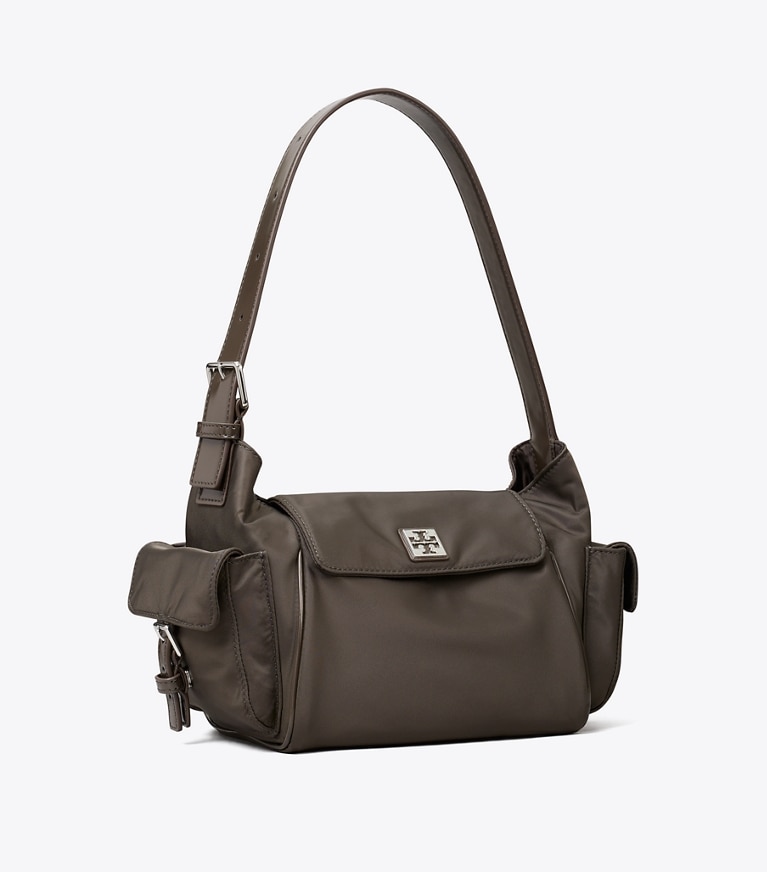 Tory Burch designer ショルダーバッグ ヴァージニア ポケット ショルダーバッグ in Dark Brown angle