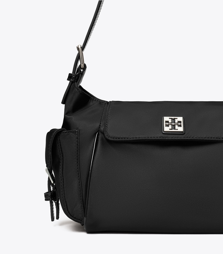 Tory Burch designer shoulder bags Virginia Pocket Shoulder Bag in Black detail