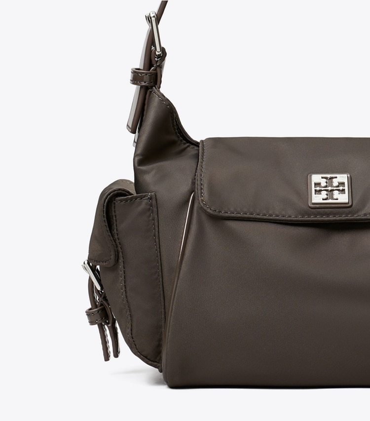 Tory Burch designer ショルダーバッグ ヴァージニア ポケット ショルダーバッグ in Dark Brown ディテール