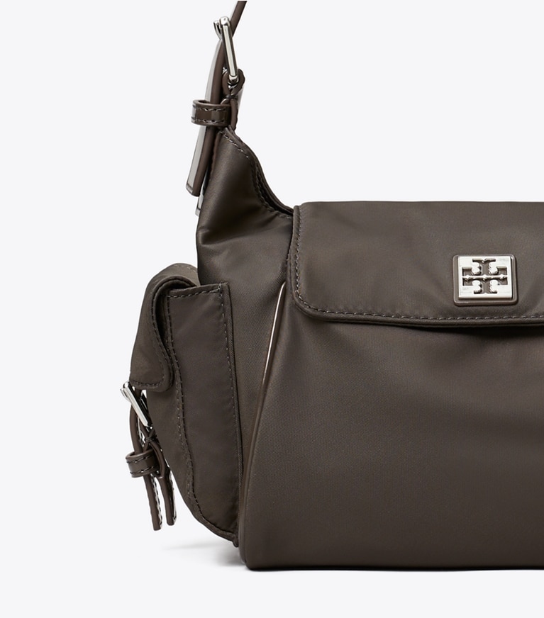 Tory Burch designer ショルダーバッグ ヴァージニア ポケット ショルダーバッグ in Dark Brown ディテール