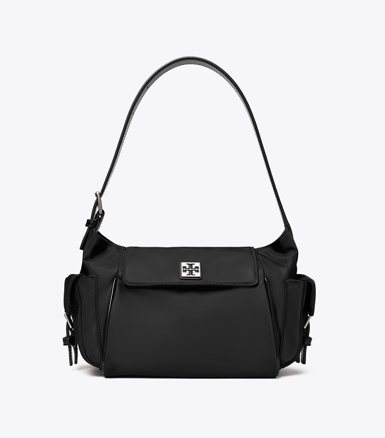 Tory Burch designer shoulder bags Virginia Pocket Shoulder Bag in Black front