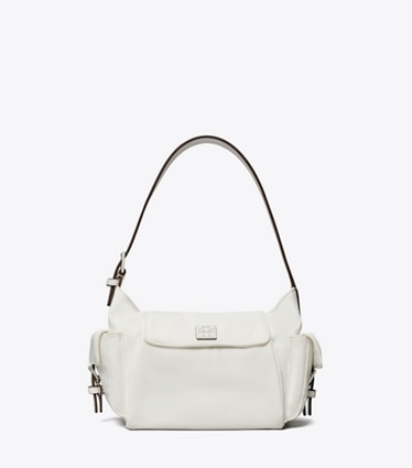 Tory Burch designer shoulder bags Virginia Pocket Shoulder Bag in White front