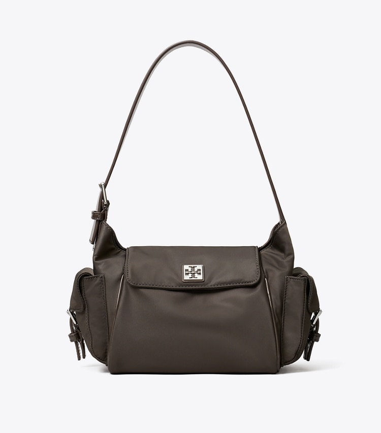 Tory Burch designer ショルダーバッグ ヴァージニア ポケット ショルダーバッグ in Dark Brown front