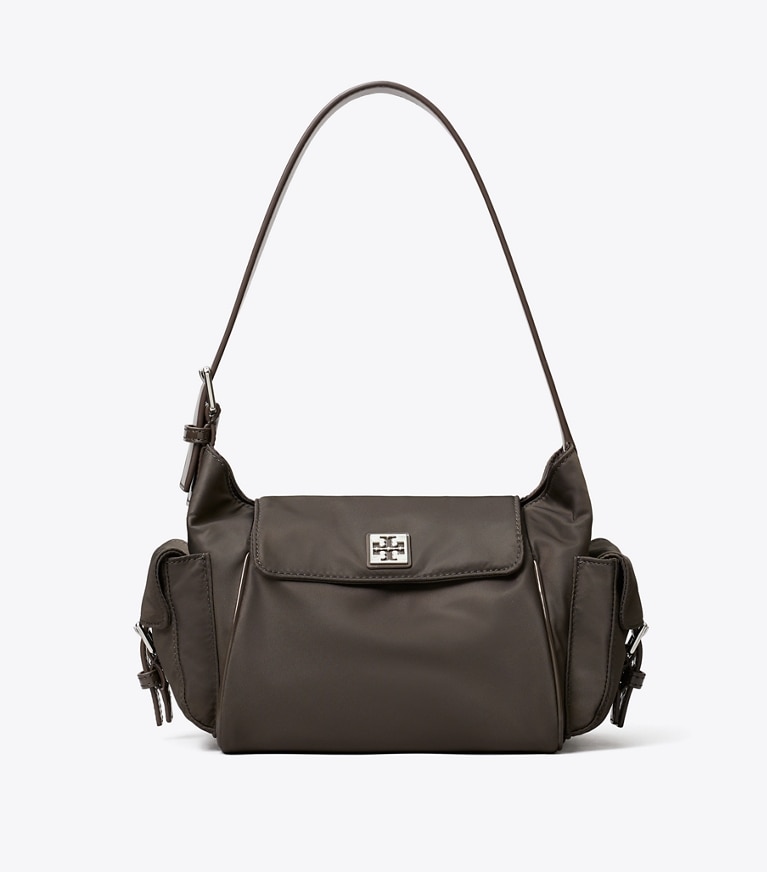 Tory Burch designer ショルダーバッグ ヴァージニア ポケット ショルダーバッグ in Dark Brown front