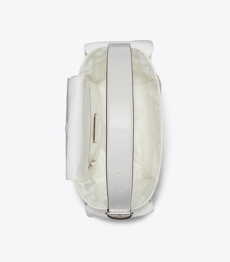 Tory Burch designer shoulder bags Virginia Pocket Shoulder Bag in White overhead