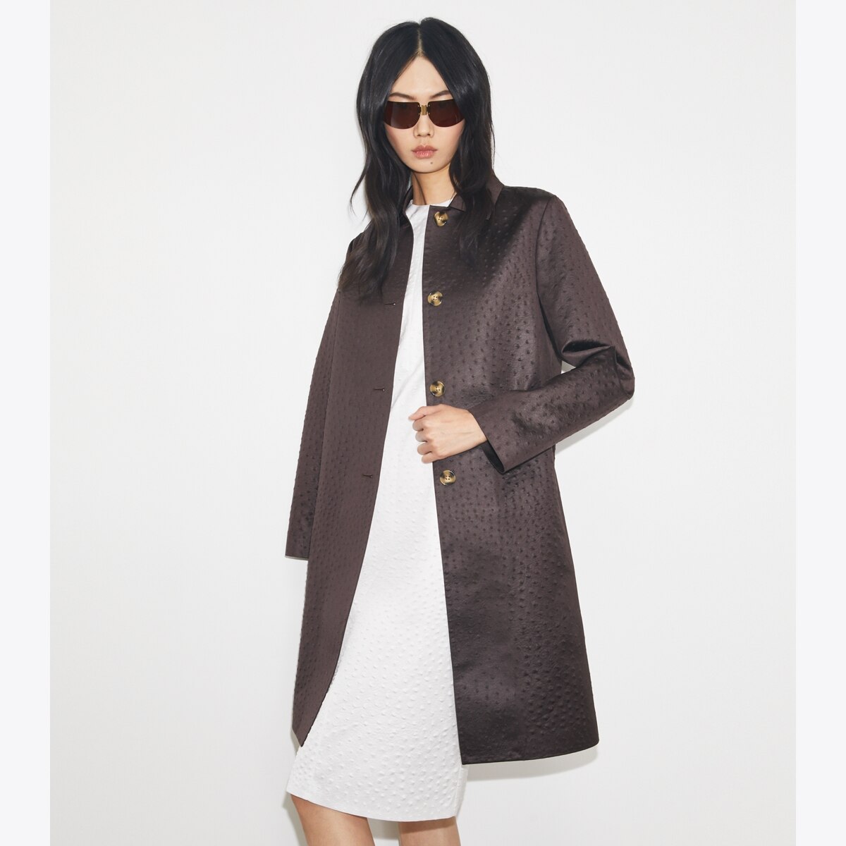 Viscose Car Coat: Women's Designer Coats | Tory Burch
