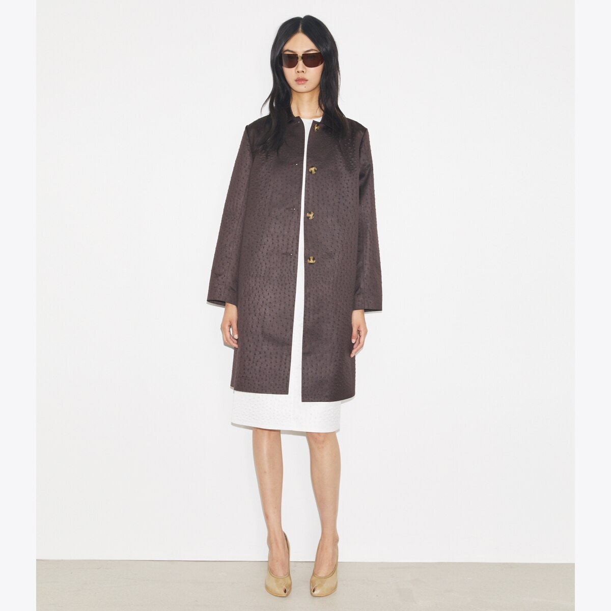 Viscose Car Coat: Women's Designer Coats | Tory Burch