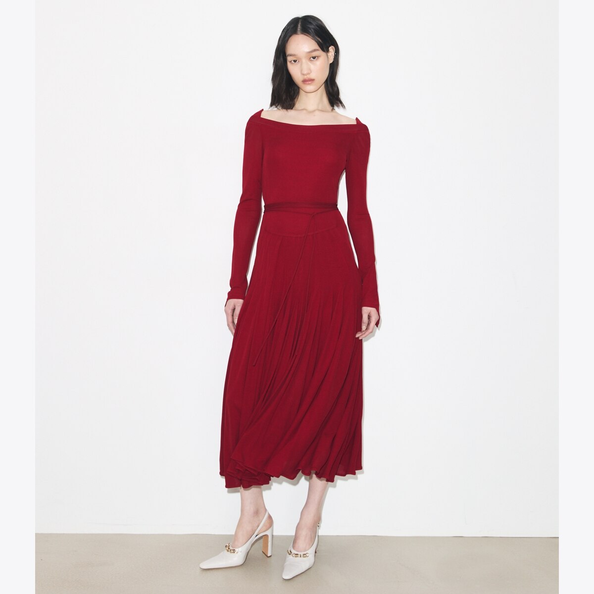 Tory Burch Women's Viscose Jersey Dress in Rouge, size L