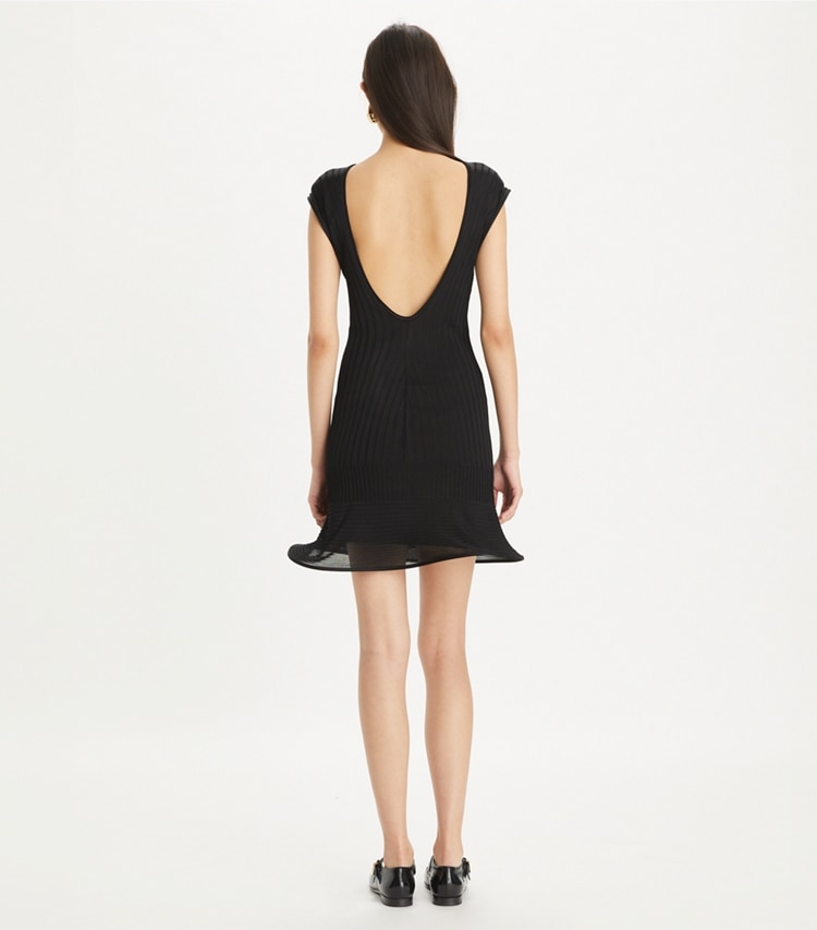 Tory Burch designer dresses Viscose Knit Dress in Black on model back