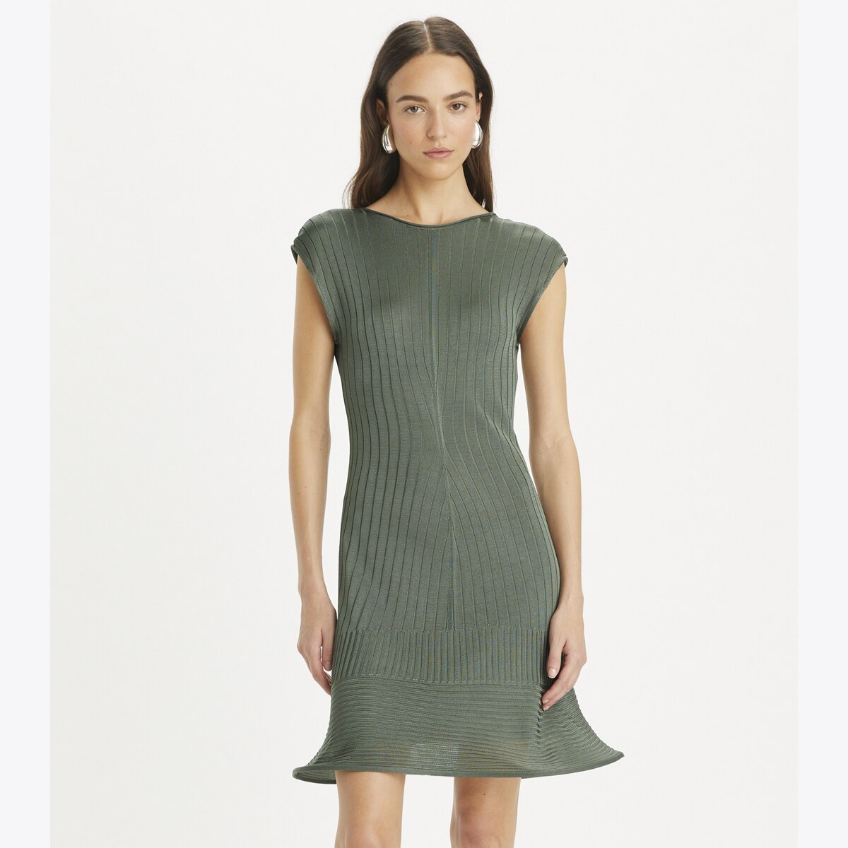 トップス TORY BURCH knit one-piece dress TORY BURCH Chain-embellished waffle-knit mini dress | NET-A