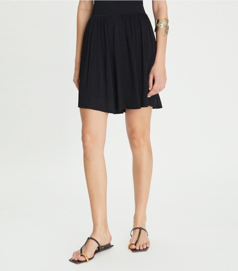 Tory Burch designer bottoms Viscose Knit Short in Black front